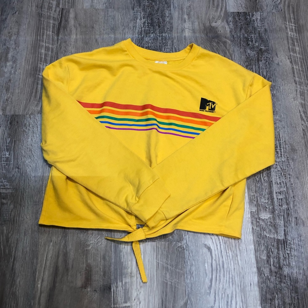 long sleeve crop top Sz L
